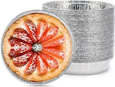 Round FLAN Tart Pie Tin Foils 6" Disposable Recyclable Dessert Cheesecake Baking