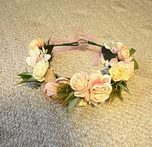 Pink white green floral - pink/white/green, flower