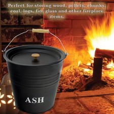 12L Metal Ash Bucket With Lid