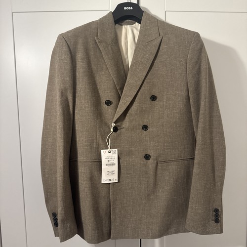 Zara beige double - zara, breasted