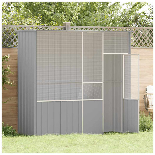 Bird aviary grey - grey, 215x78x200cm
