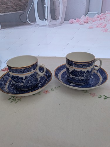 Wetley china cups with blue - wetley,