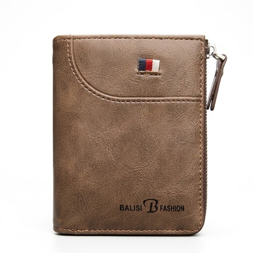 Men leather wallet zip - pu,