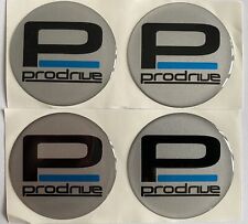 ALLOY WHEEL PFF7 GT1 PRODRIVE DOMED RESIN CENTRE CAP STICKERS X4 SILVER 45MM SUB