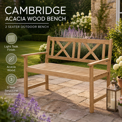 Seater wooden garden bench - wooden,