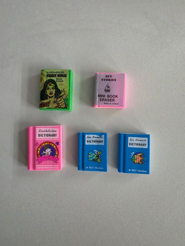 Novelty vintage book - book, erasers