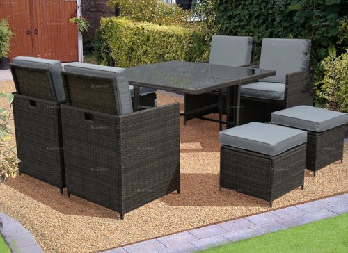 Seat rattan cube set - 8,