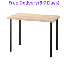 IKEA LINNMON / ADILS Table 100x60 cm White / Black / Oak Effect Home Office Desk