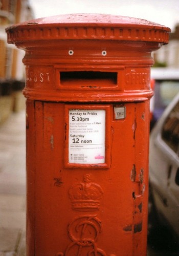 London red post office pillar - london,