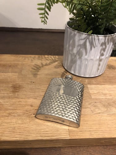 Vintage hip flask hammered - hip,