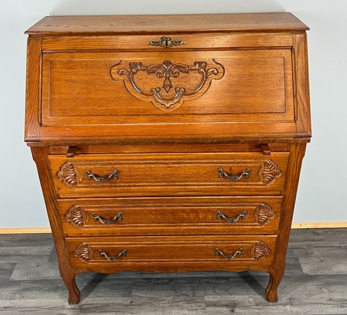 Vintage french oak secretary - vintage,