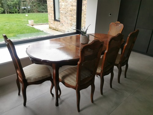 Drexel oak dining table with - drexel,
