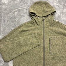 Simms Mens Large Green Fleece Hoodie Jacket Full Zip Outdoor Fishing Camping