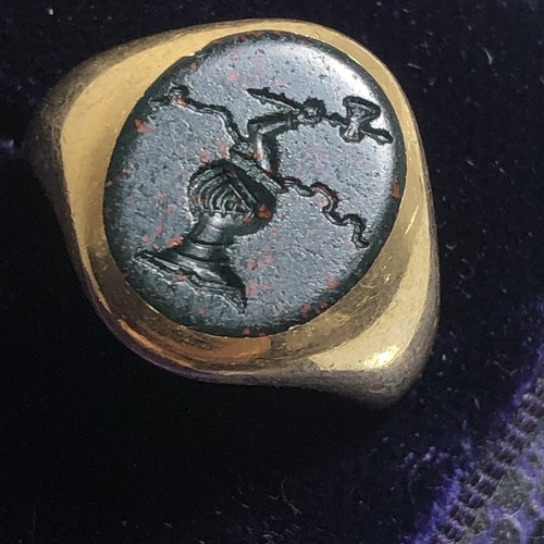 Antique carved bloodstone hax - carved,