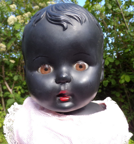 Vintage 1950s black rosebud - black,