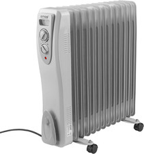 AMOS 3000W Electric Oil Filled Radiator Heater 3Kw 13-Fin Portable Thermostat 
