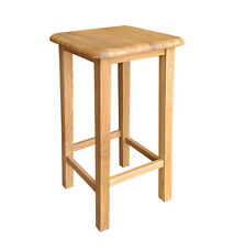 Breakfast Bar Stool, Solid Light Oak Wooden Stool, Kitchen Stool with Footrest
