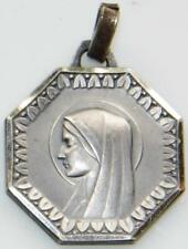 Fine Modernist Holy Medal Our Lady Lourdes Virgin Mary St. Bernadette & Grotto
