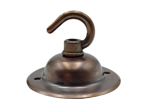 Solid brass ceiling rose hook - brass,