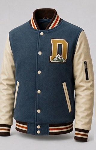 Blue grey varsity jacket - blue,