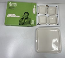 Jamie Oliver Snack Platter Serving Set White 5 Piece Ceramic Dishes