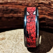 Spider Man Comic Tungsten Ring Handcrafted Made To Order