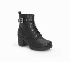 LADIES BLACK LACE ANKLE BOOT