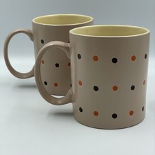 2 x Create Just Mugs • Polka Dot Coffee / Tea Cups • Ceramic Mug