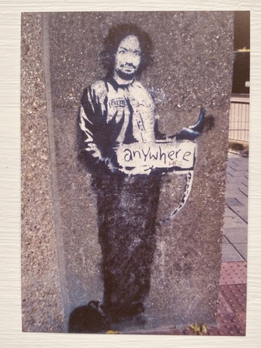 Banksy anywhere postcard - ‘anywhere’,