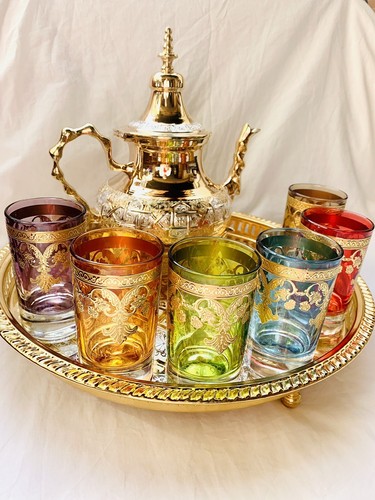 Moroccan tea set handmade - tea,