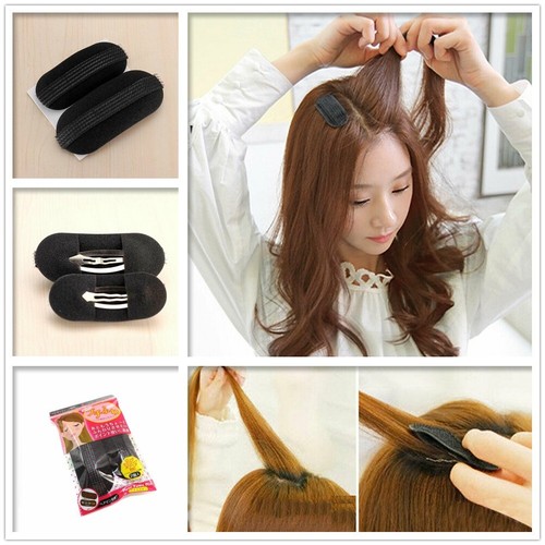 Black bun volume - bun, hair
