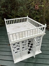 Dolls House 1/12 Scale Miniature White Wooden Assembled Customised Conservatory 