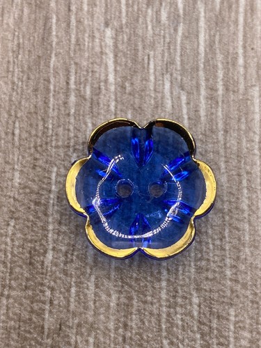 Clear flower gold rim hole - gold,