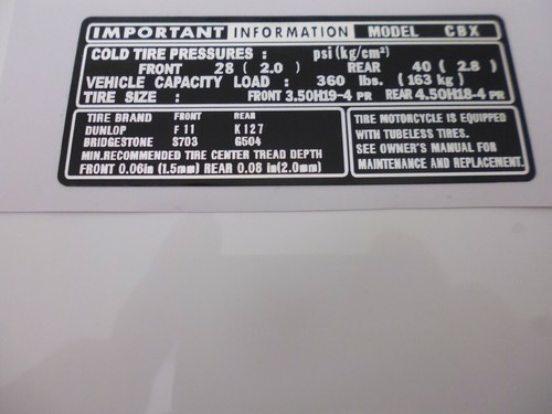 Honda cbx1000 tyre warning - honda,
