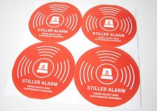 4x Silent Alarm Warning Sticker Decal ABUS Alarm System Dummy Security Protection