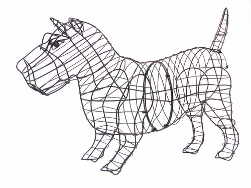 Scottie dog metal - dog, wire