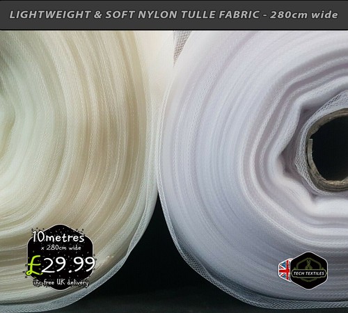 Ivory white soft tulle - -,