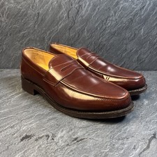 Samuel Windsor chestnut Brown Leather Shoes UK 9.5 Mens penny Loafers worn once