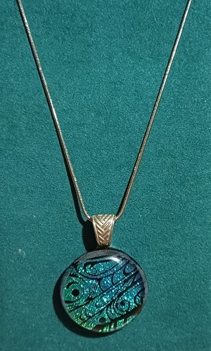 Dichroic teal coloured glass - dichroic,
