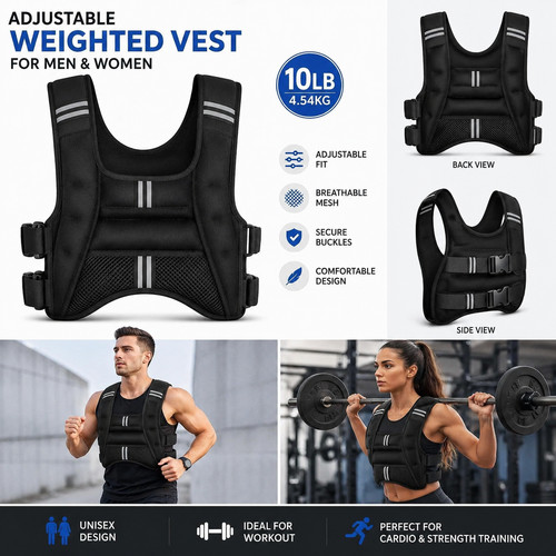 Adjustable weighted vest - adjustable, gym