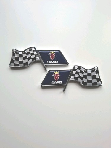 Saab chequered flag - saab, badge
