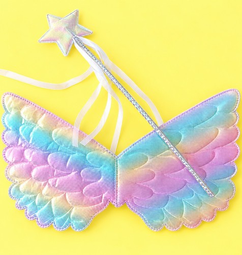 Iridescent fairy wings wand - ,