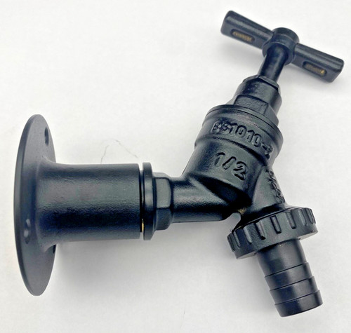 Black garden tap - (matt), brass