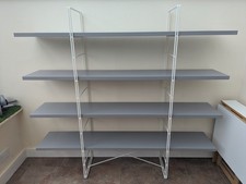 Vintage (Early 2000's) Ikea Enetri Shelving Unit - White Frame/Grey Shelves
