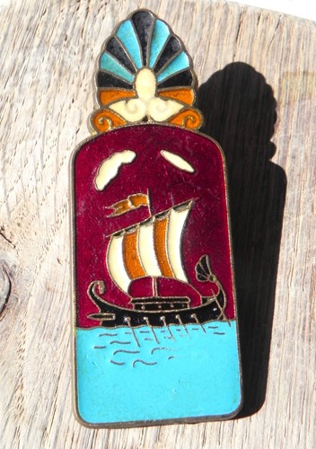 Brass enameled vintage - brass,