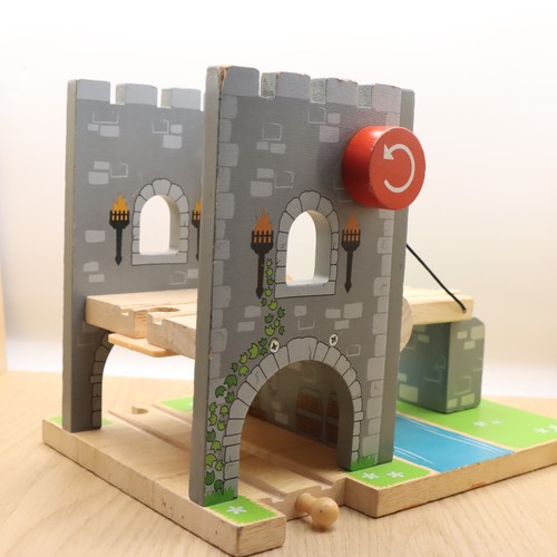 Wooden train track castle - train,