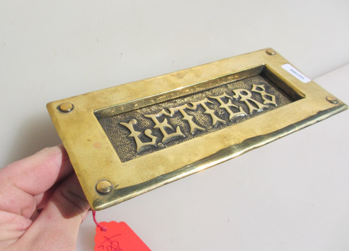 Victorian brass letterbox - brass,