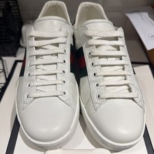 Gucci White Leather Green Red