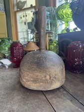 ANTIQUE PRIMATIVE UPRIGHT WOOD MALLET MASONS SETTING MAUL 12”H