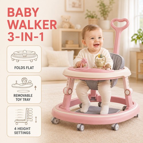 Foldable baby walker - 2, in